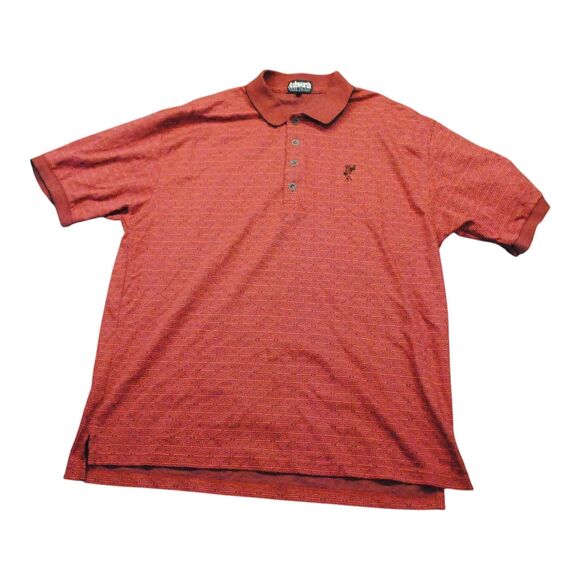Ashworth Other - ASHWORTH Harry Logan Vtg 90s Red Maze Pattern Polo Shirt Men's L